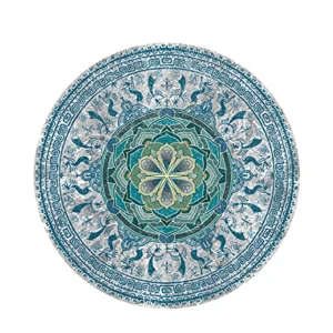 Large Round Yoga Mat 4.6'X3.5mm for Exercise Premium Extra Thick